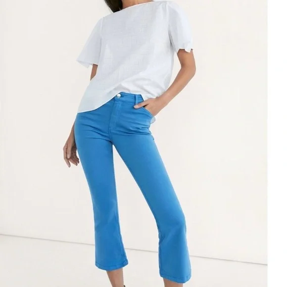 Massimo Dutti Cream Beige Tan Capri Cropped Pants Skinny Fit sz 4 Like New Cute - Picture 10 of 17